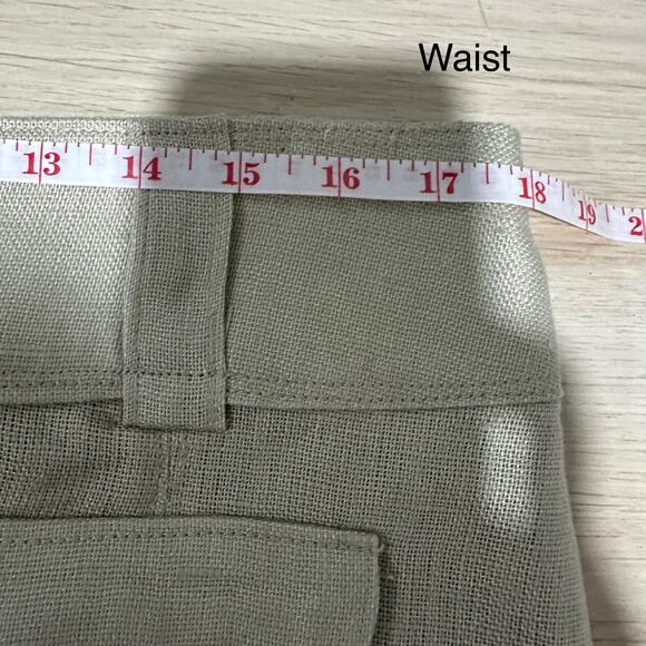 Soft Surrounding Womens 100% Linen Utilitarian Midi A Line Skirt in Tan Size XL - Picture 7 of 9